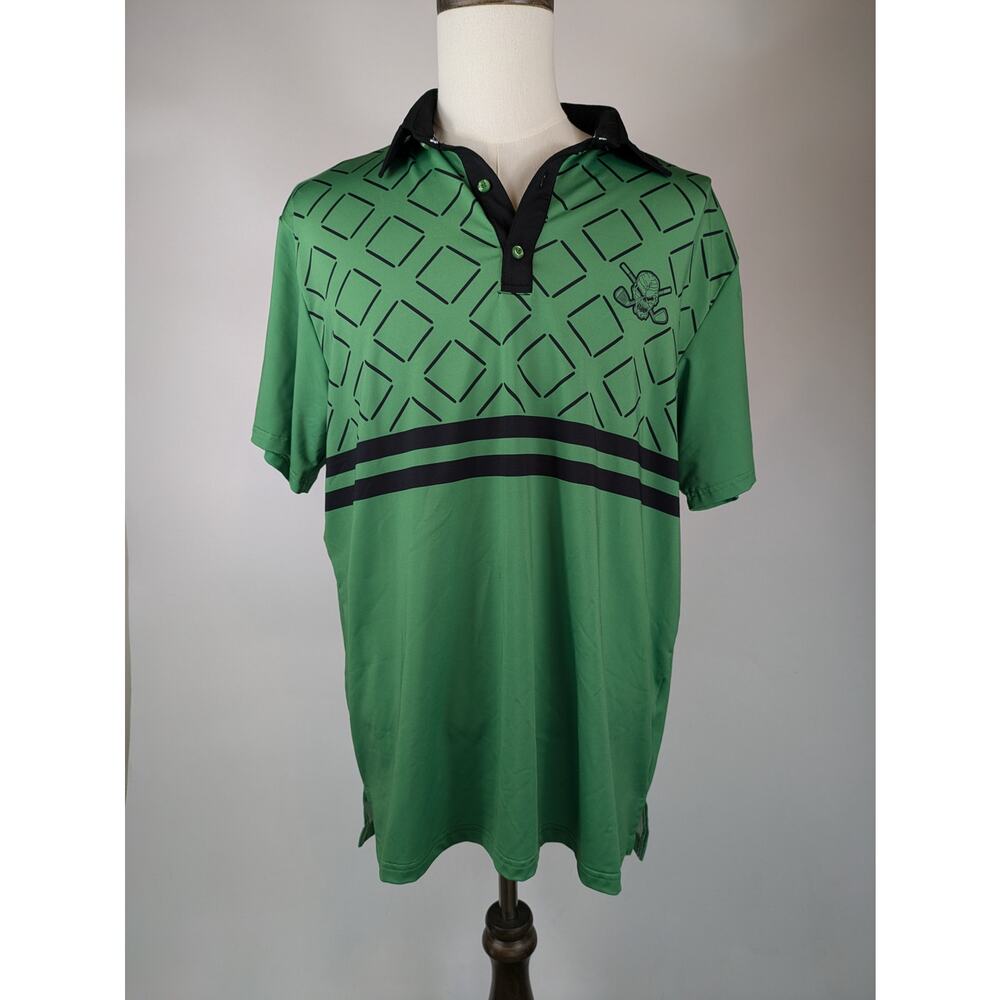 Tattoo Golf Mens L Polo Shirt Hazard Procool Fabric Stretch Performance Athletic